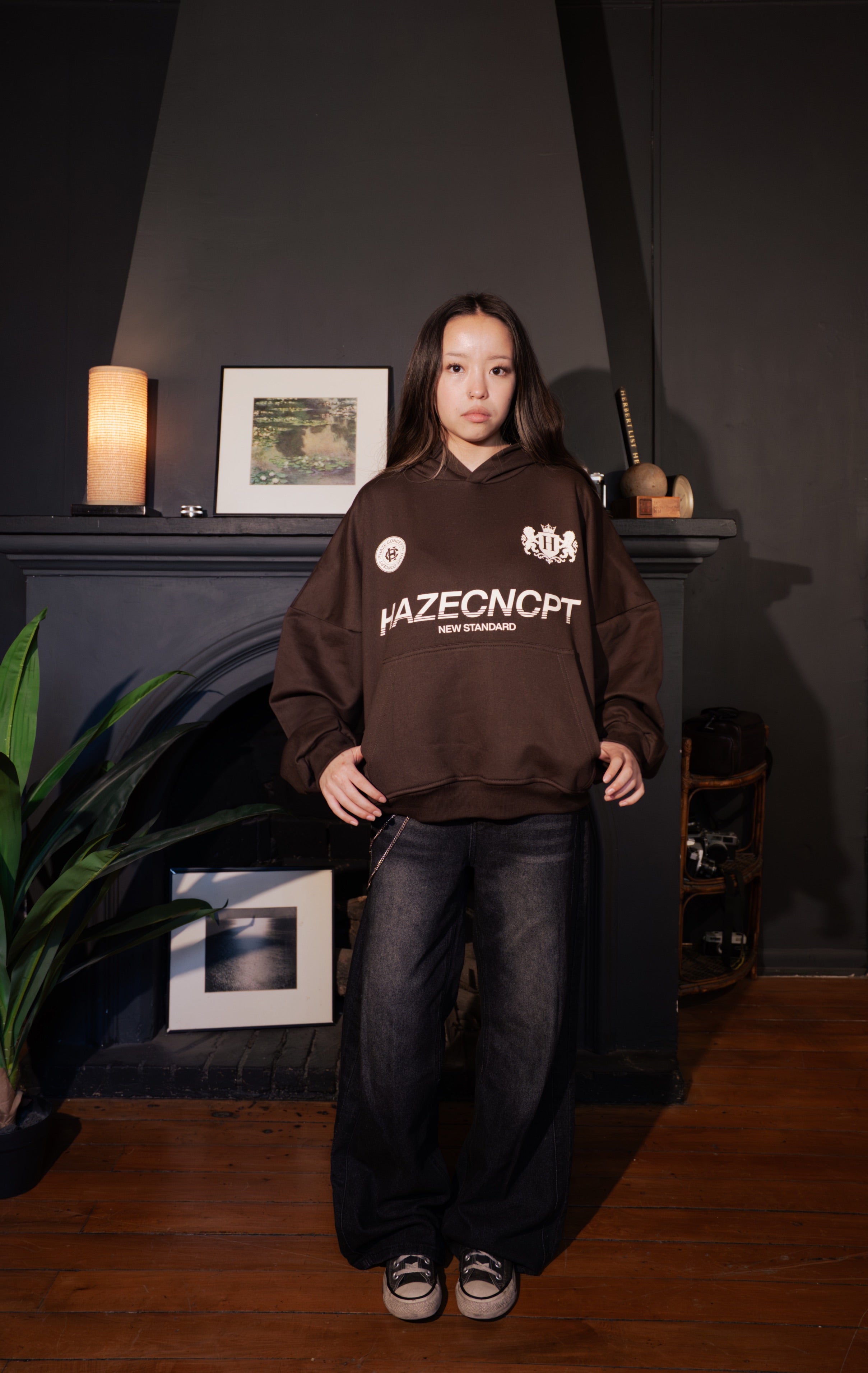 Boxy Fit Hoodie "New Standard" Chocolate