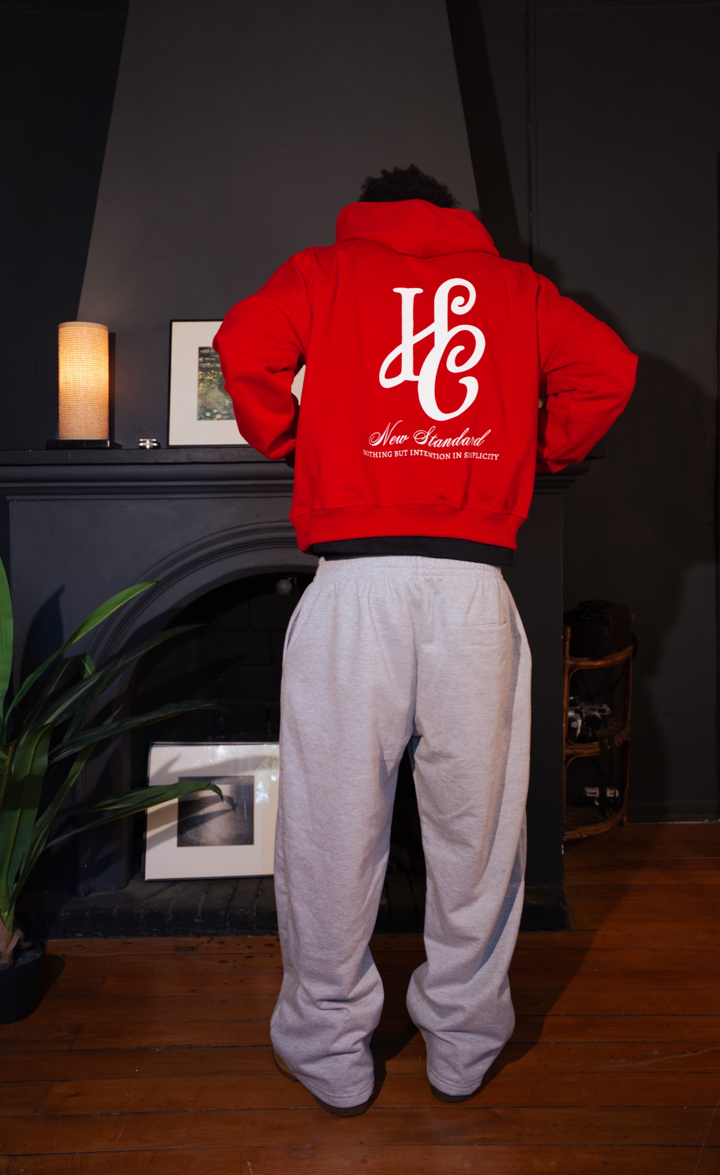 Boxy Fit Hoodie "Signature" Red