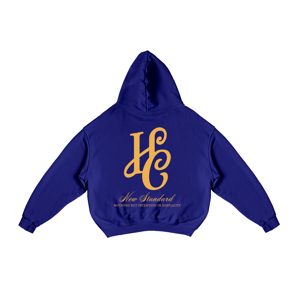 Boxy Fit Hoodie "Signature" Navy Blue