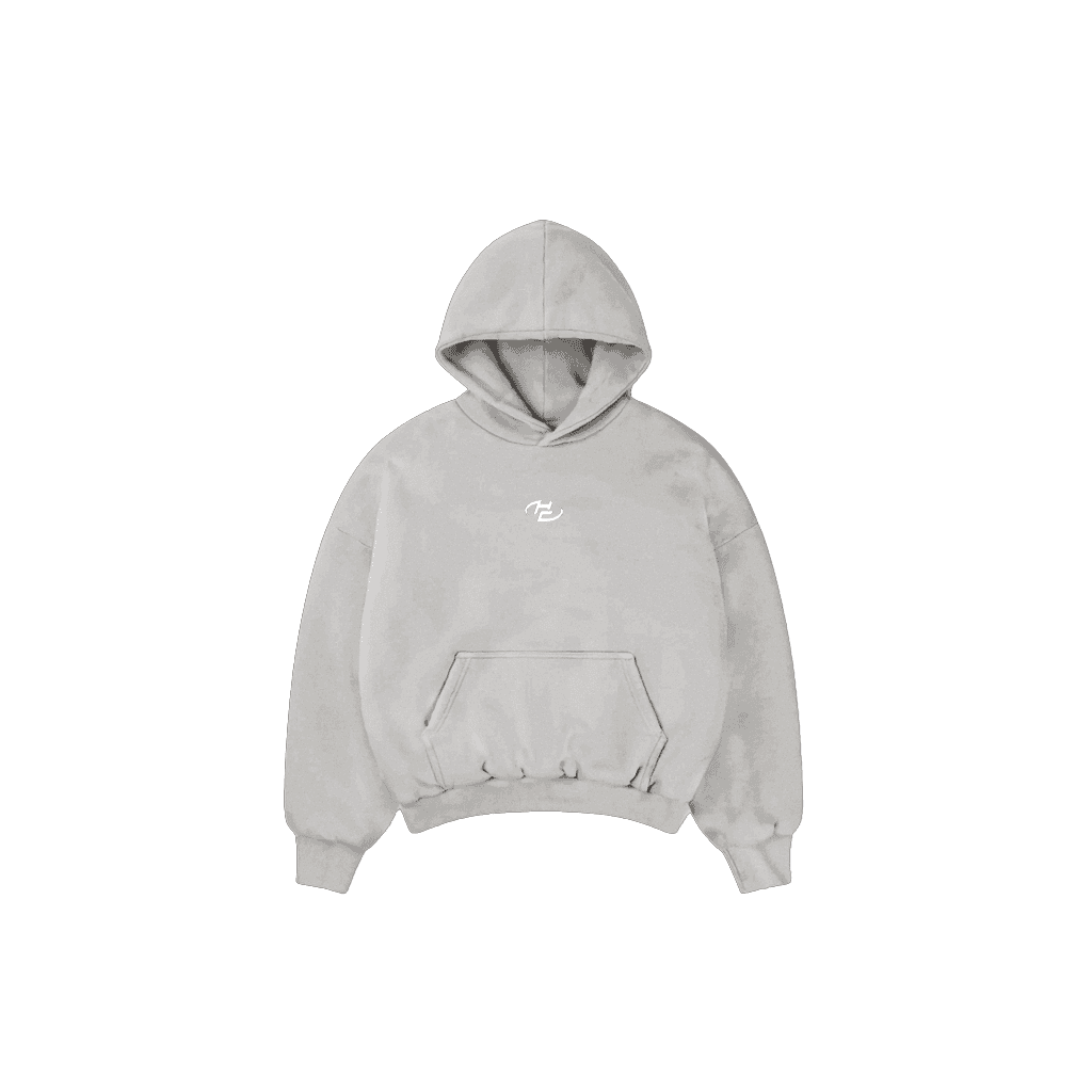 Boxy Fit Hoodie Melange Grey