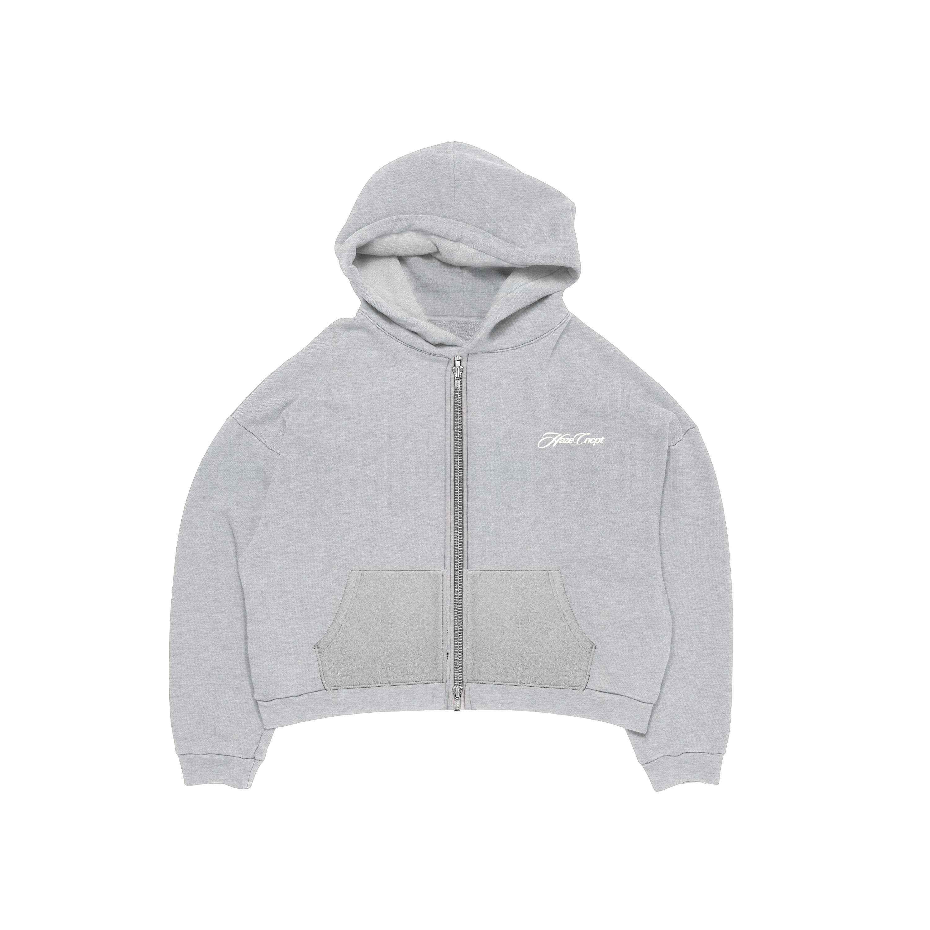 Zip Up Hoodie Melange Grey