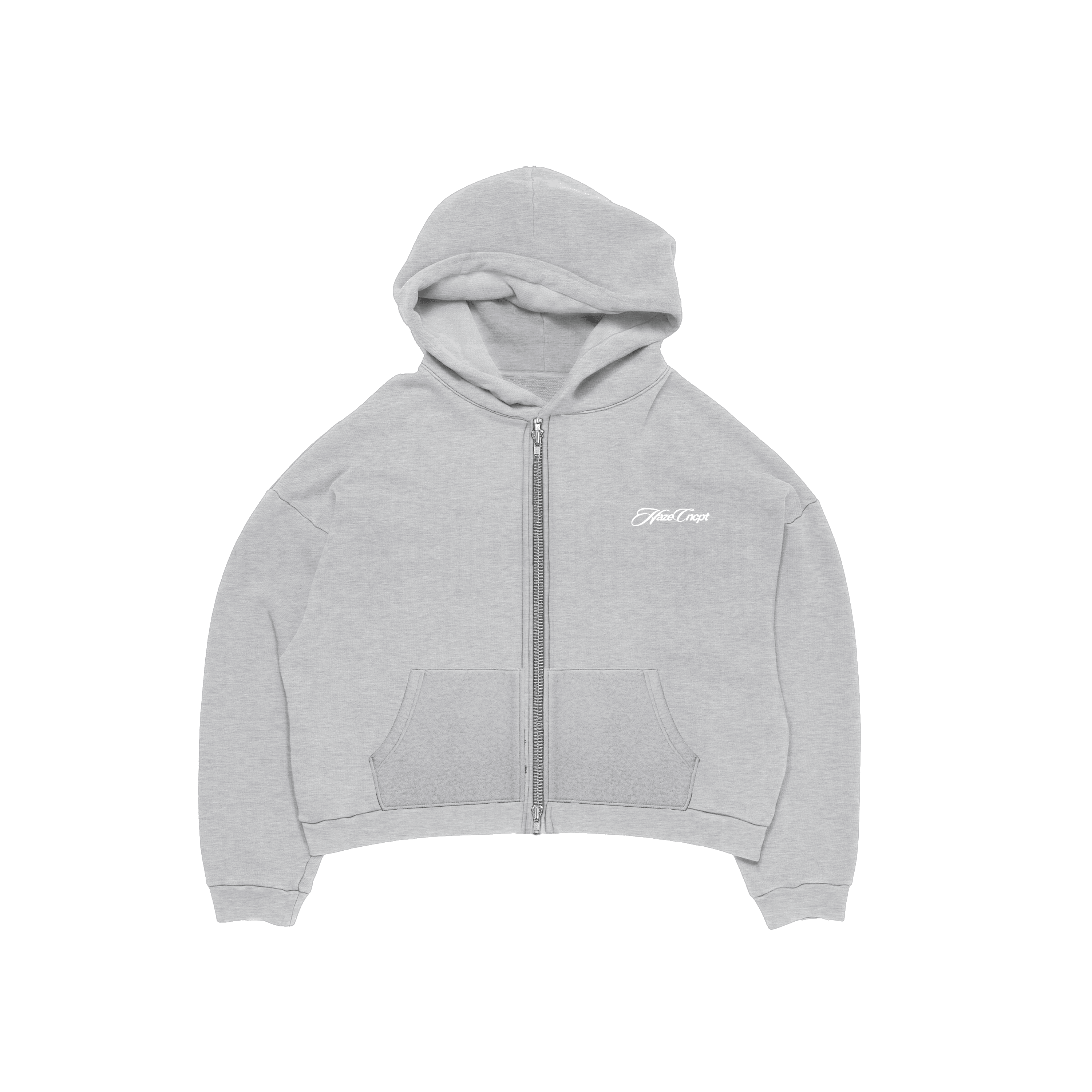 Zip Up Hoodie Melange Grey