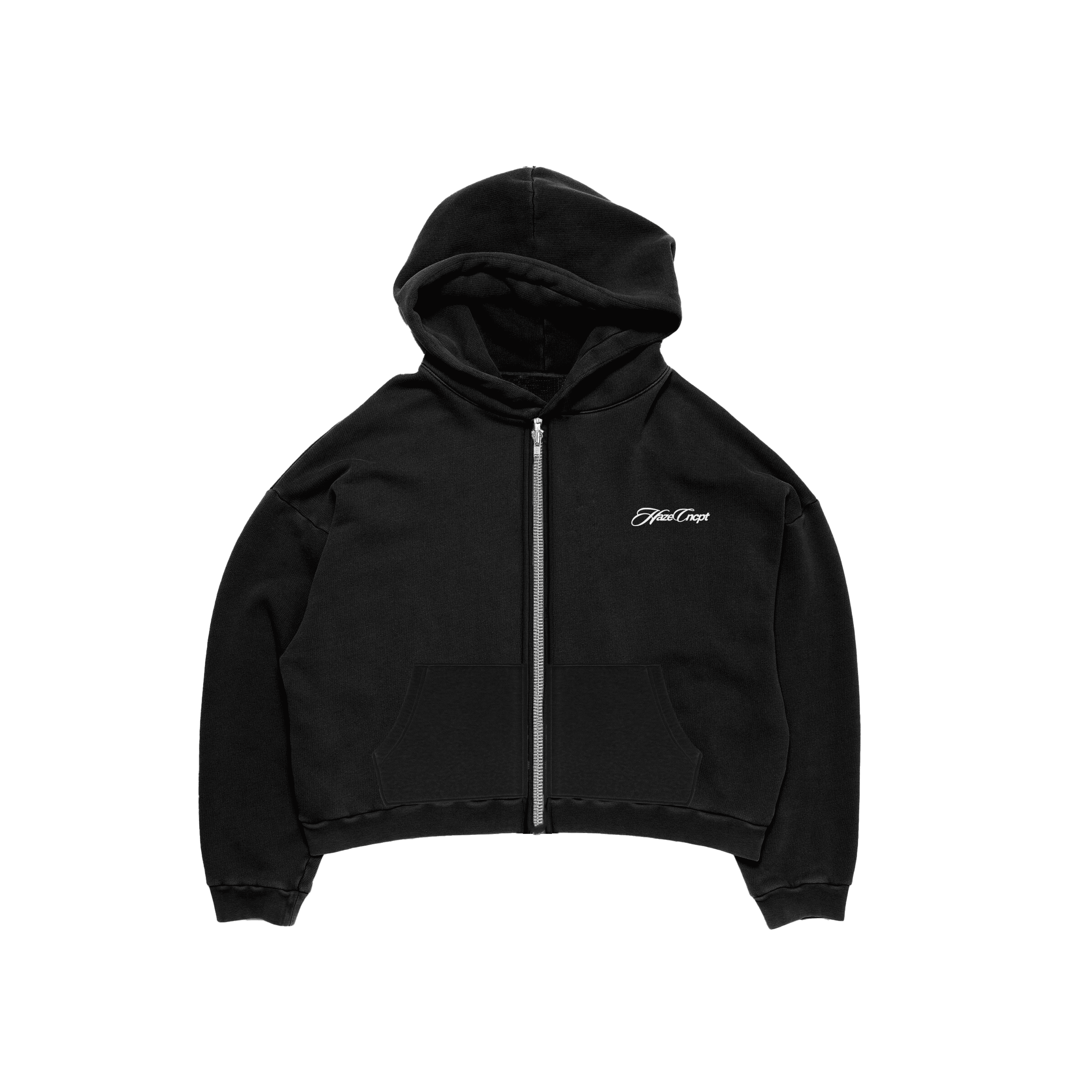 Zip Up Hoodie Black