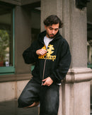 Poleron Double Zip Black con diseño Haze Concept delantero