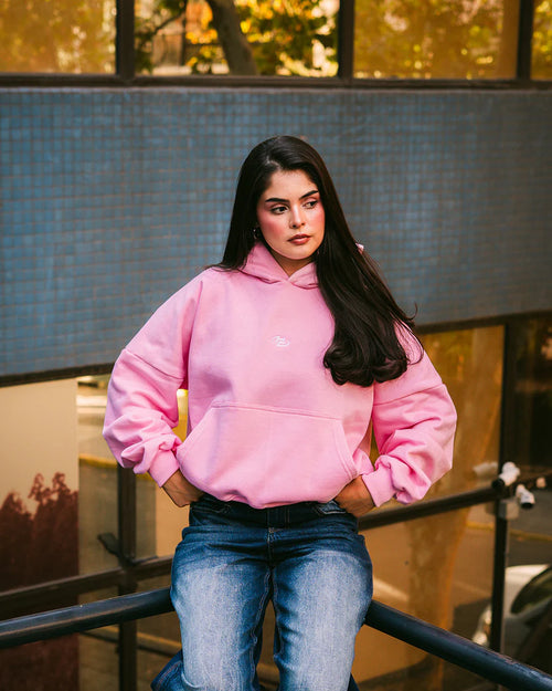 Boxy Fit Hoodie Pink