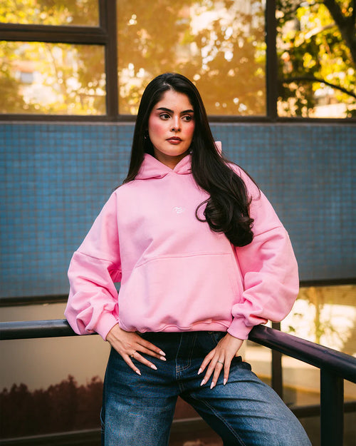 Boxy Fit Hoodie Pink