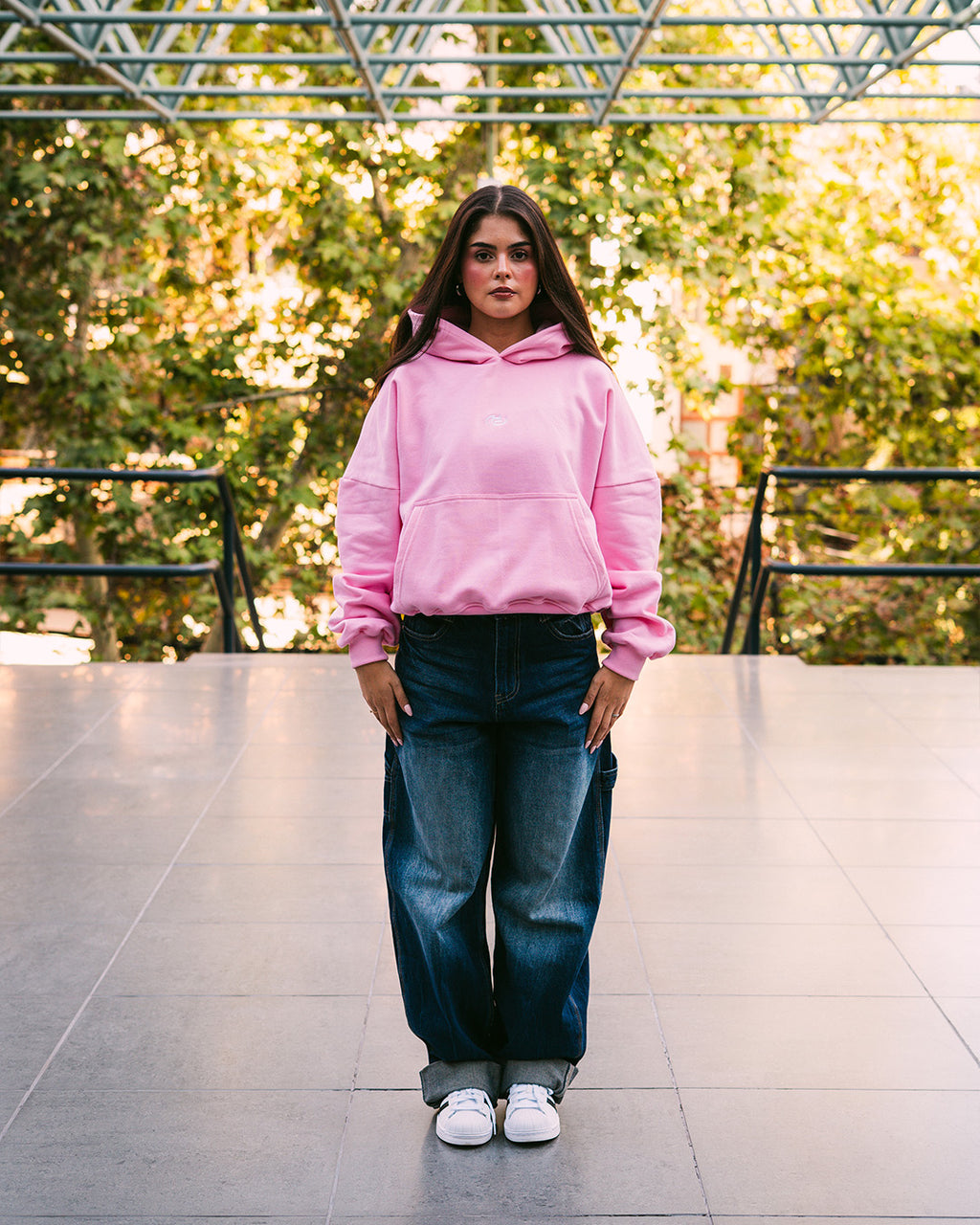 Boxy Fit Hoodie Pink