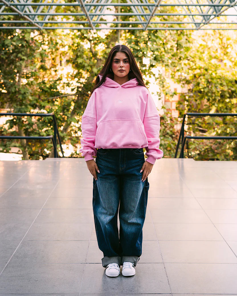 Boxy Fit Hoodie Pink