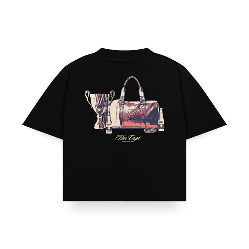 Polera boxy fit negra con estampado After Game espalda