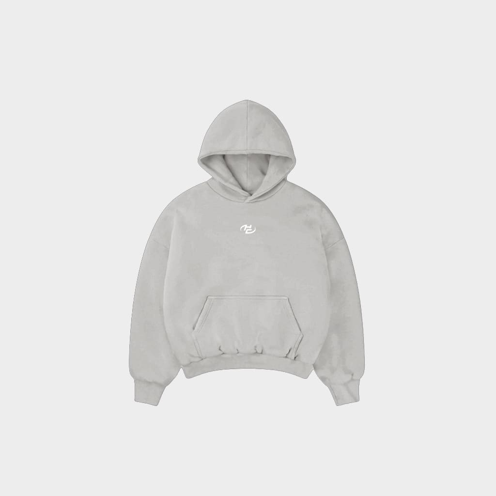 Boxy Fit Hoodie Melange Grey