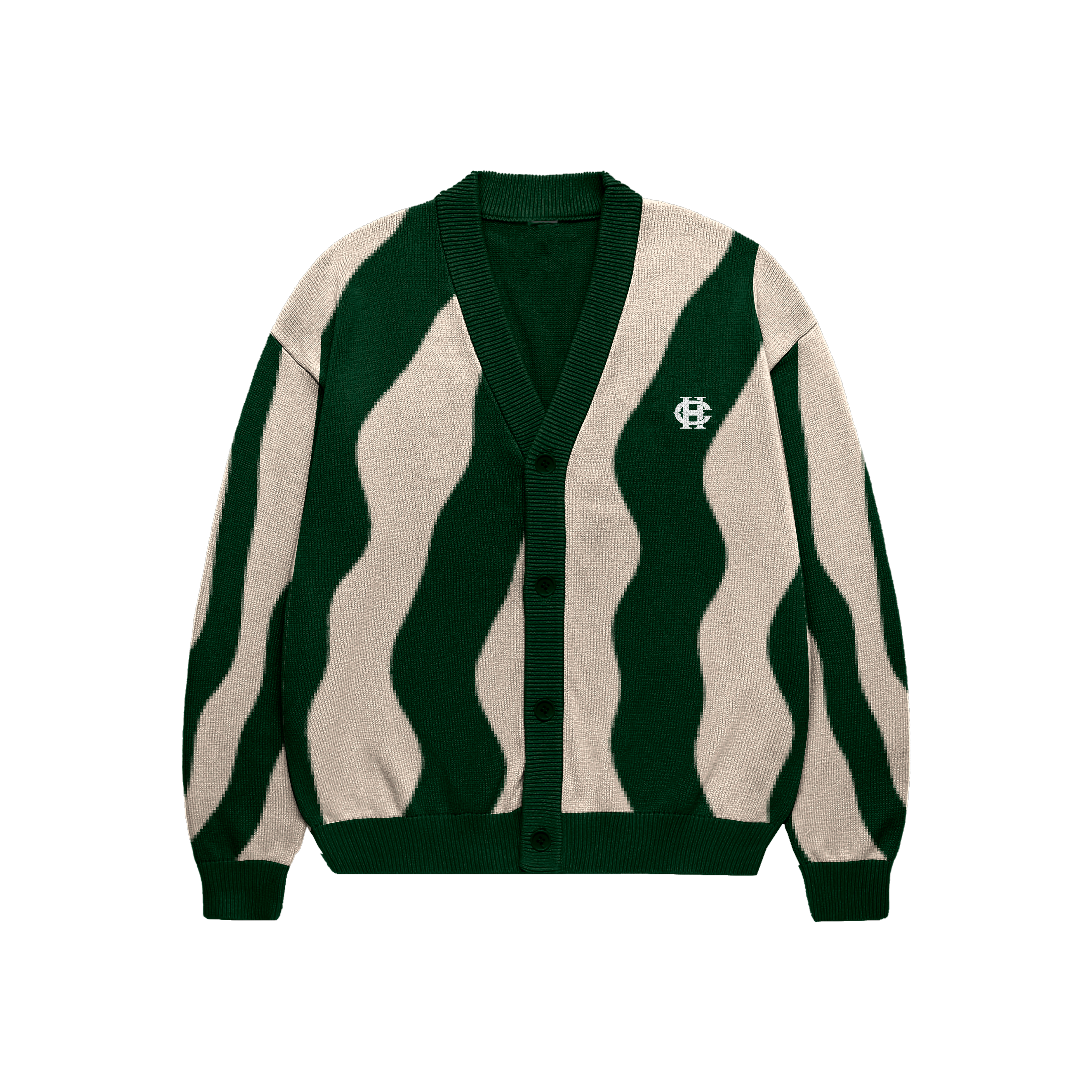 Pattern Cardigan Green