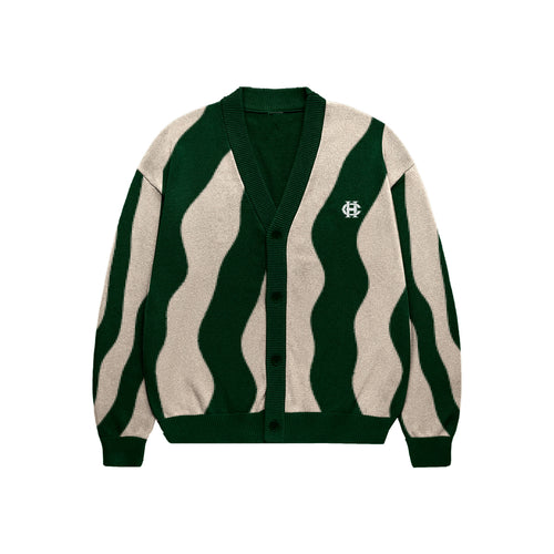 Pattern Cardigan Green