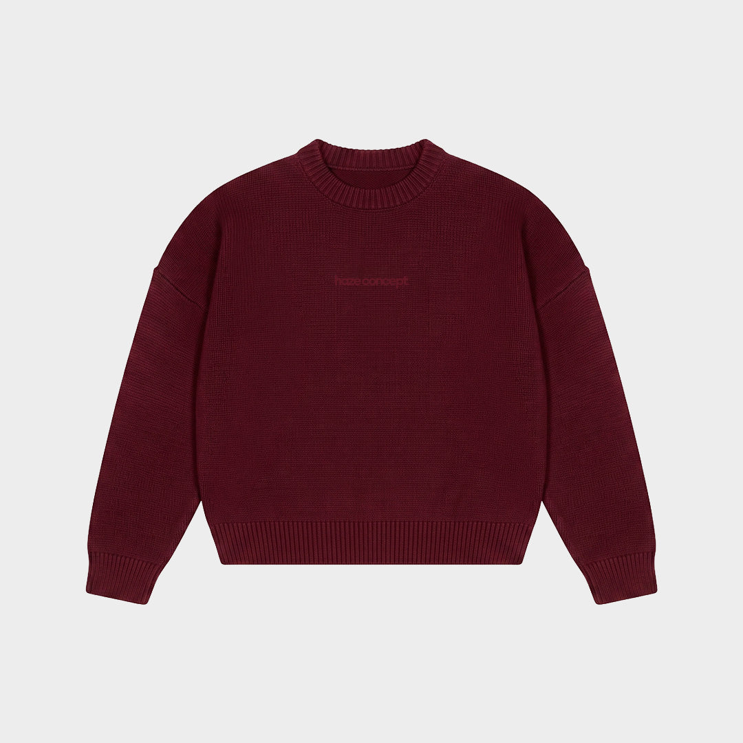 "Everyday" Knit Sweater Burgundy