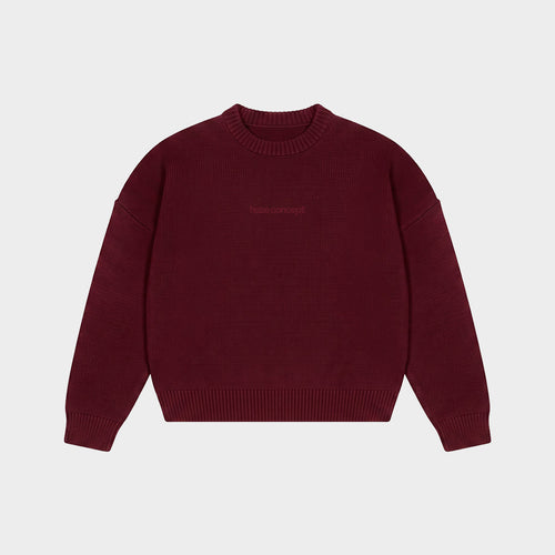 "Everyday" Knit Sweater Burgundy
