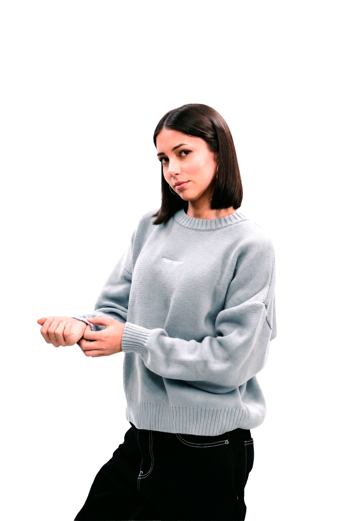 "Everyday" Knit Sweater Melange Grey