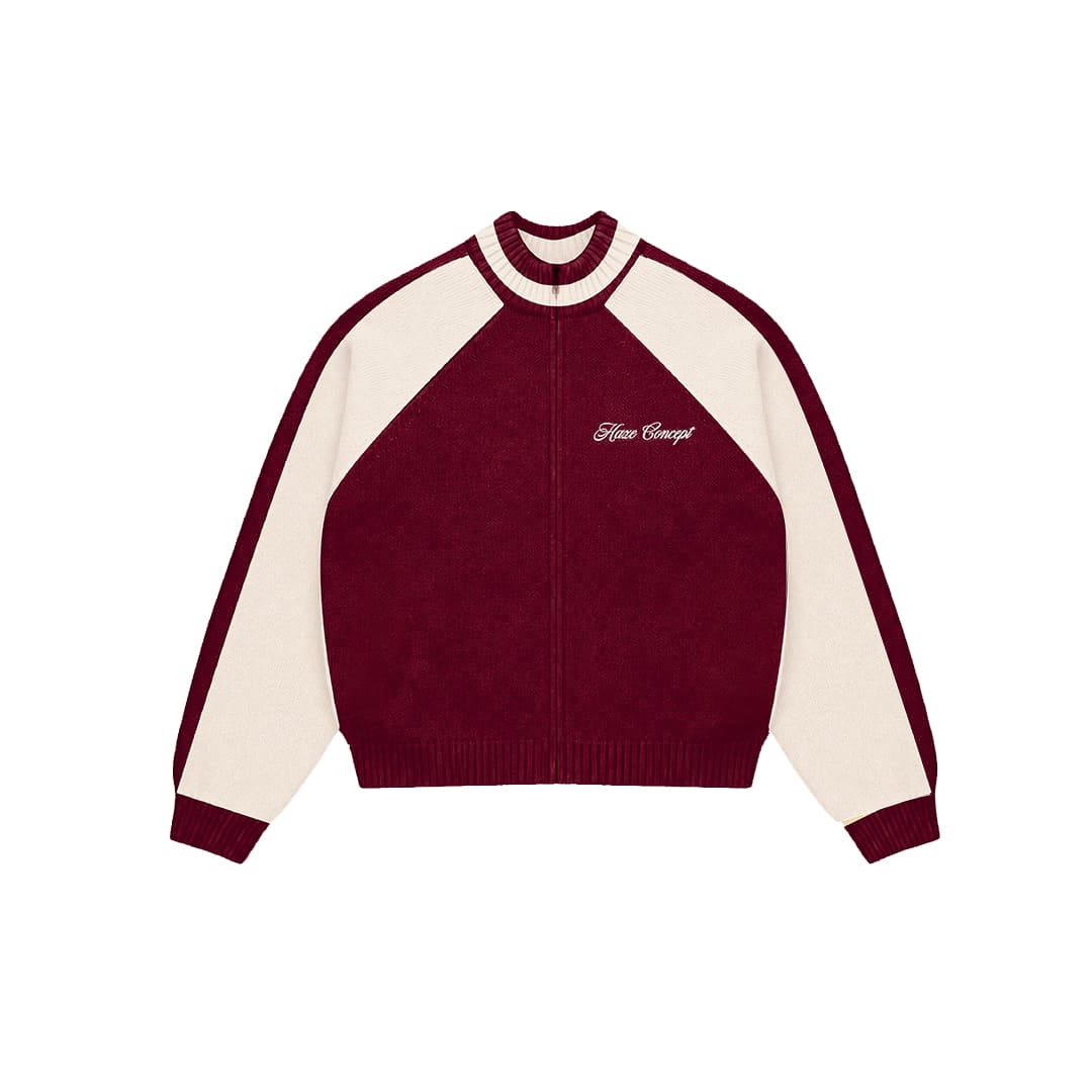 "Clubhouse" Zipper Knit Burgundy