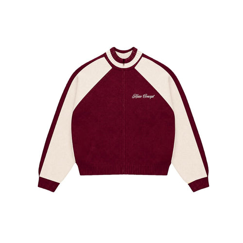 "Clubhouse" Zipper Knit Burgundy