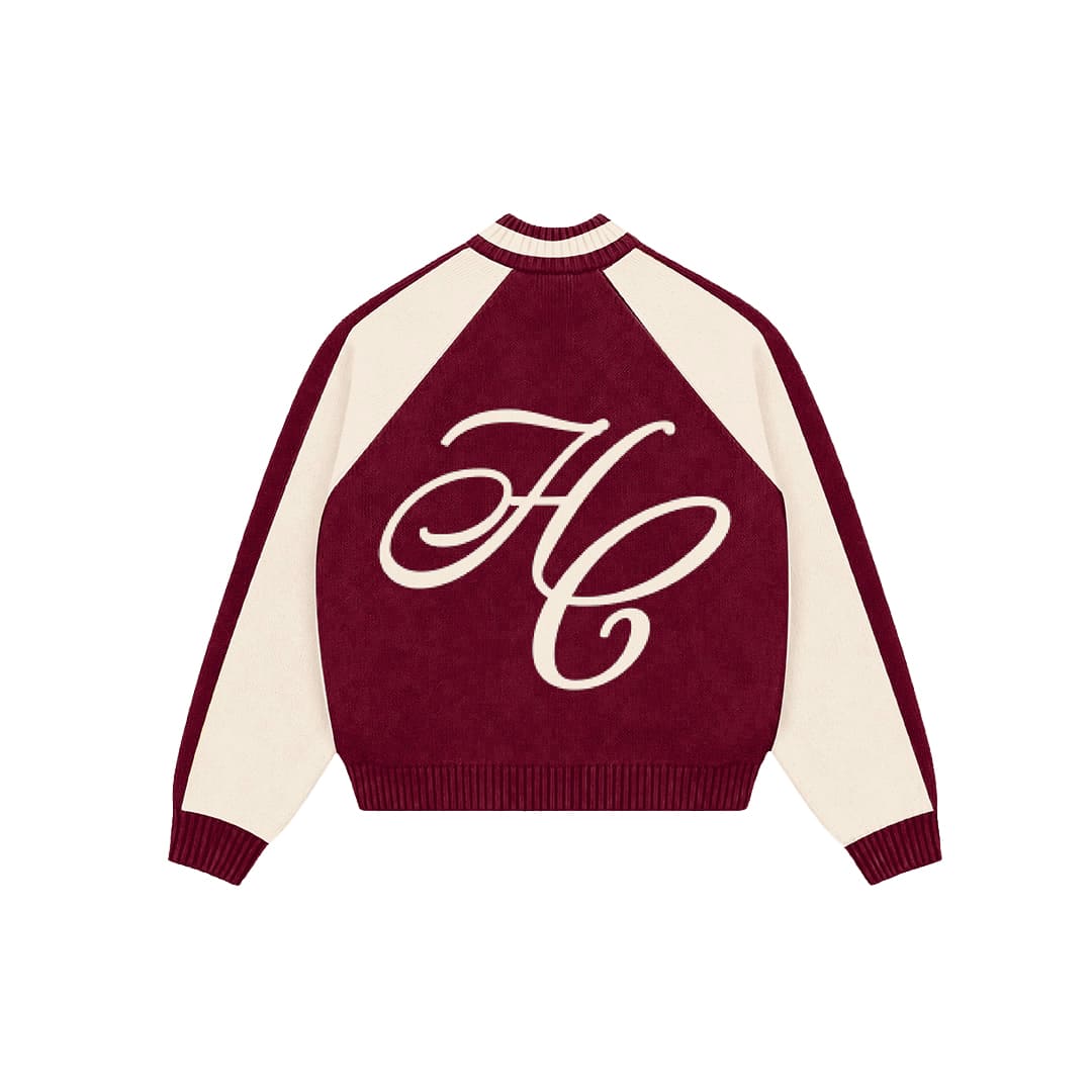 "Clubhouse" Zipper Knit Burgundy