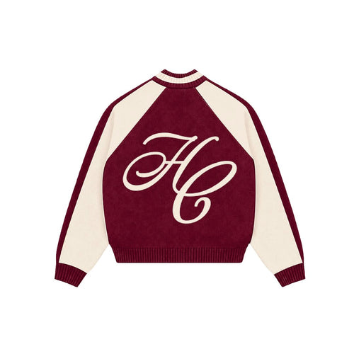 "Clubhouse" Zipper Knit Burgundy