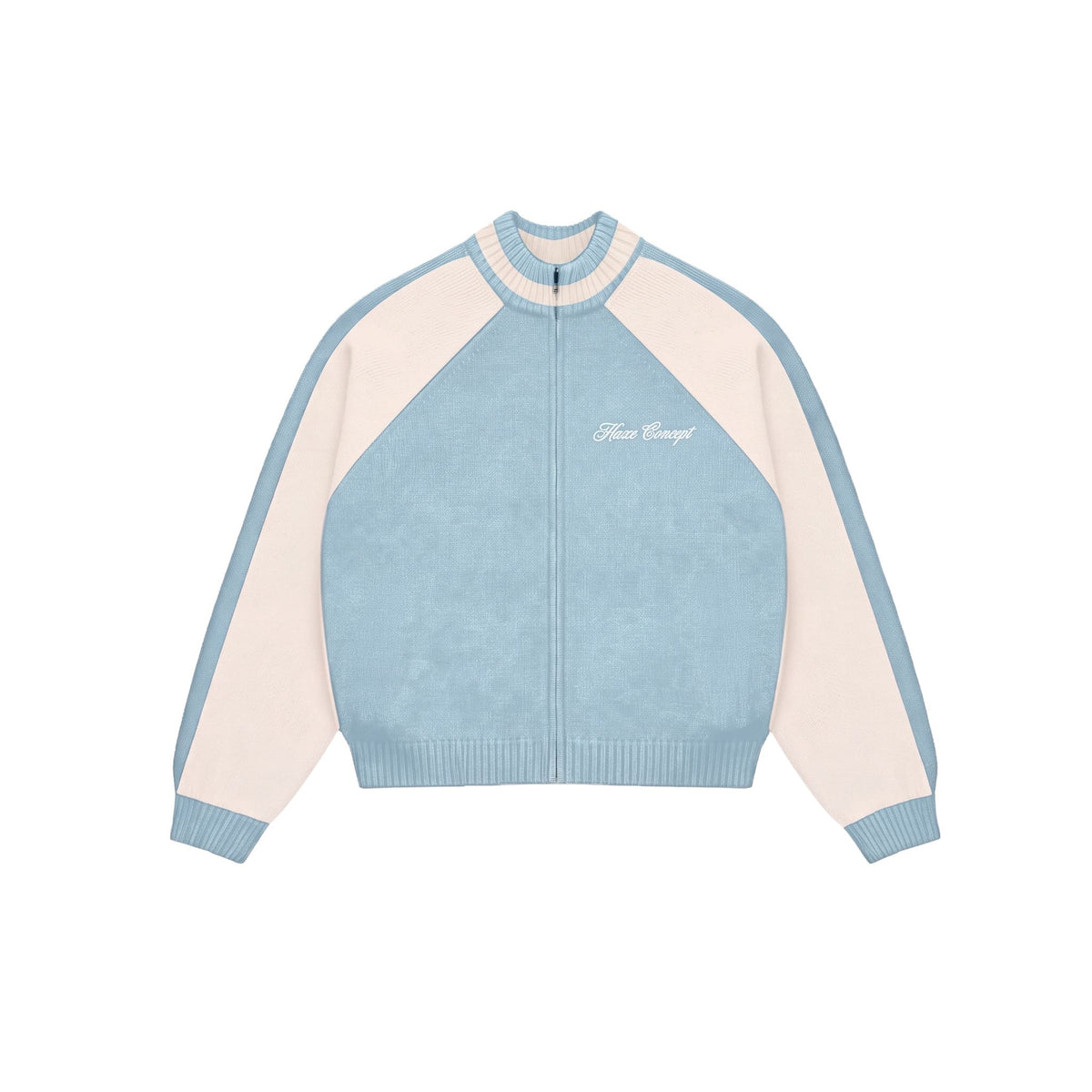"Clubhouse" Zipper Knit Baby Blue