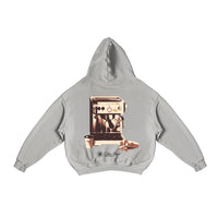 Coffee Run Boxy Fit Hoodie Melange Grey