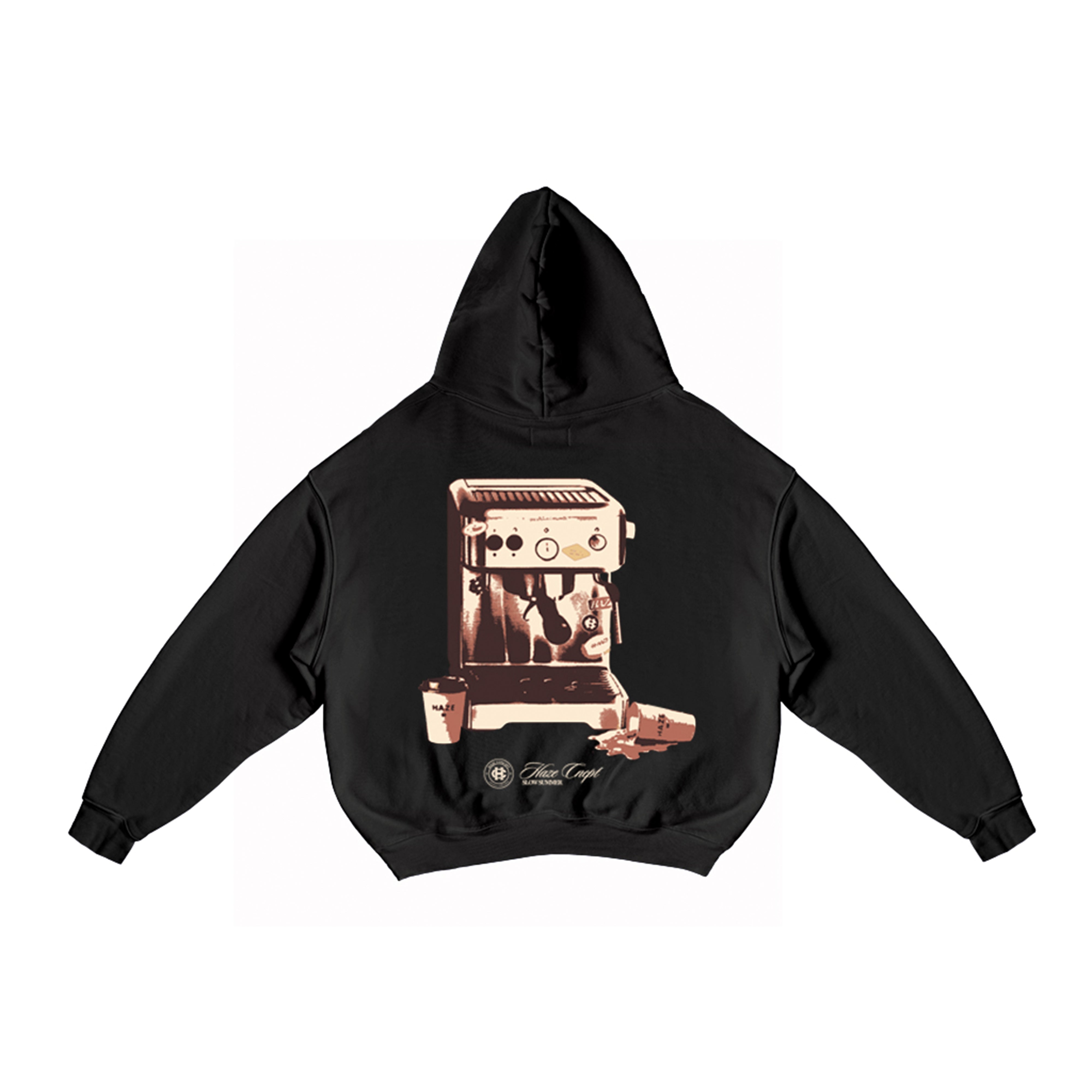 Coffee Run Boxy Fit Hoodie Black