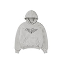 Polerón/Hoodie boxy fit gris melange con diseño coffee run delantero