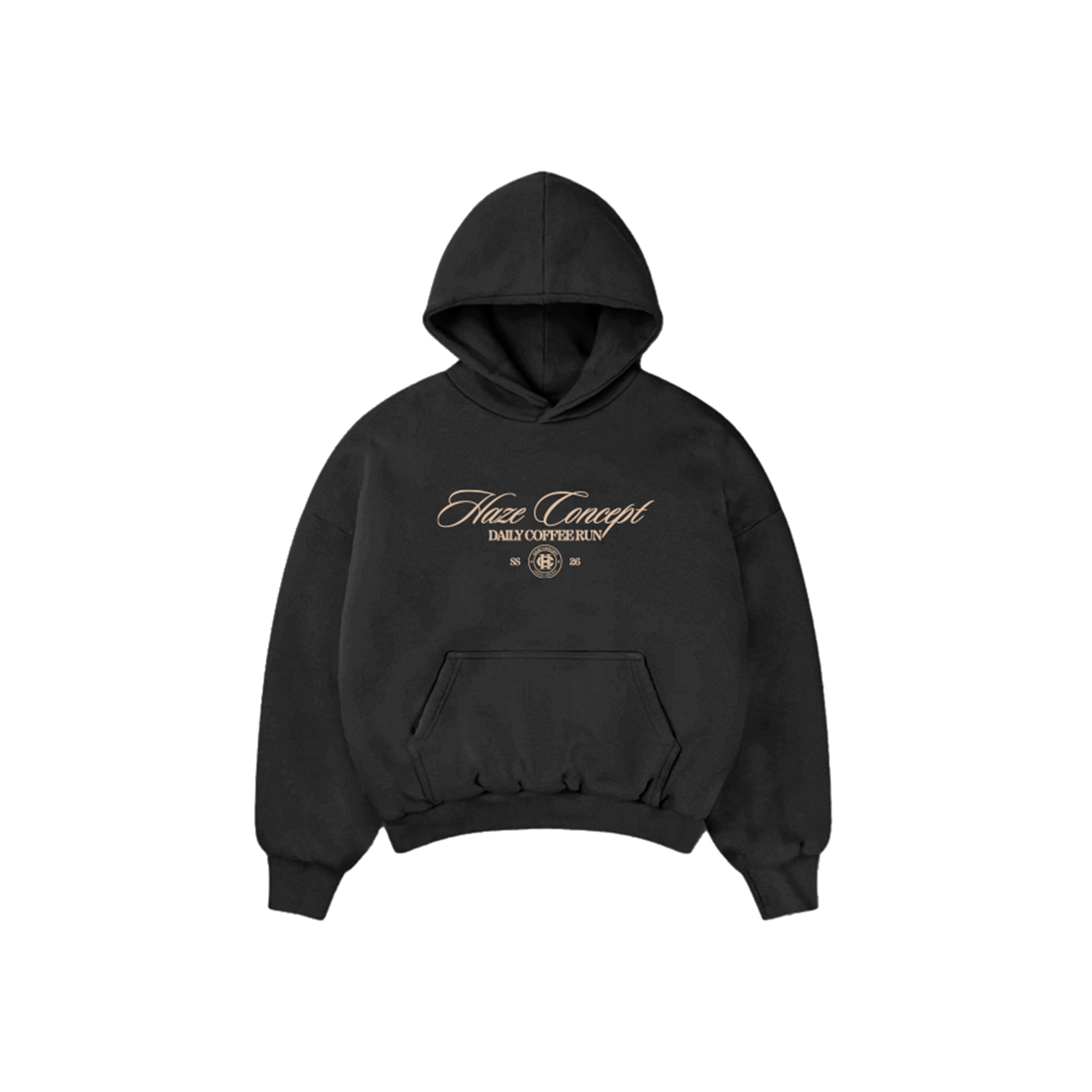 Coffee Run Boxy Fit Hoodie Black