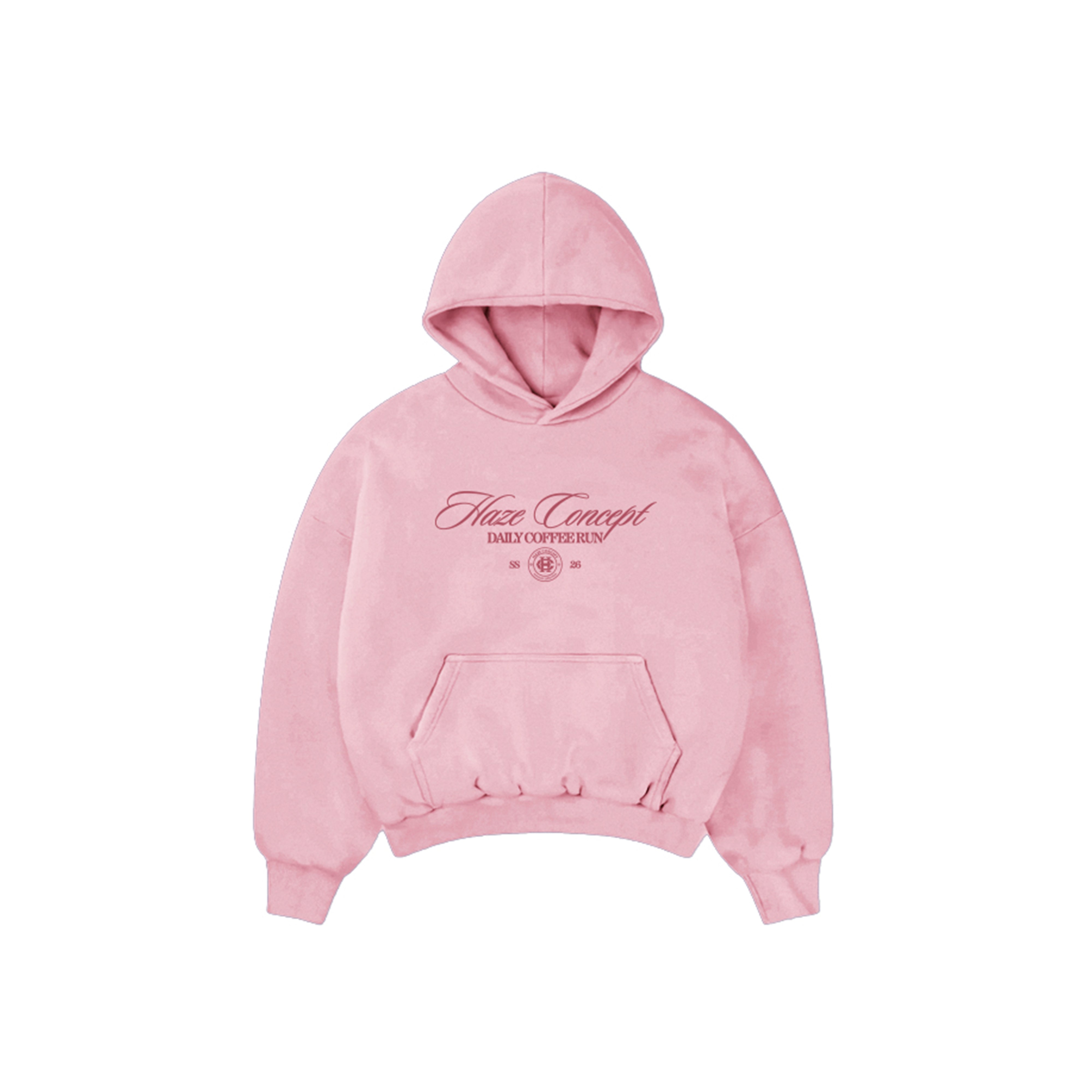 Coffee Run Boxy Fit Hoodie Pink