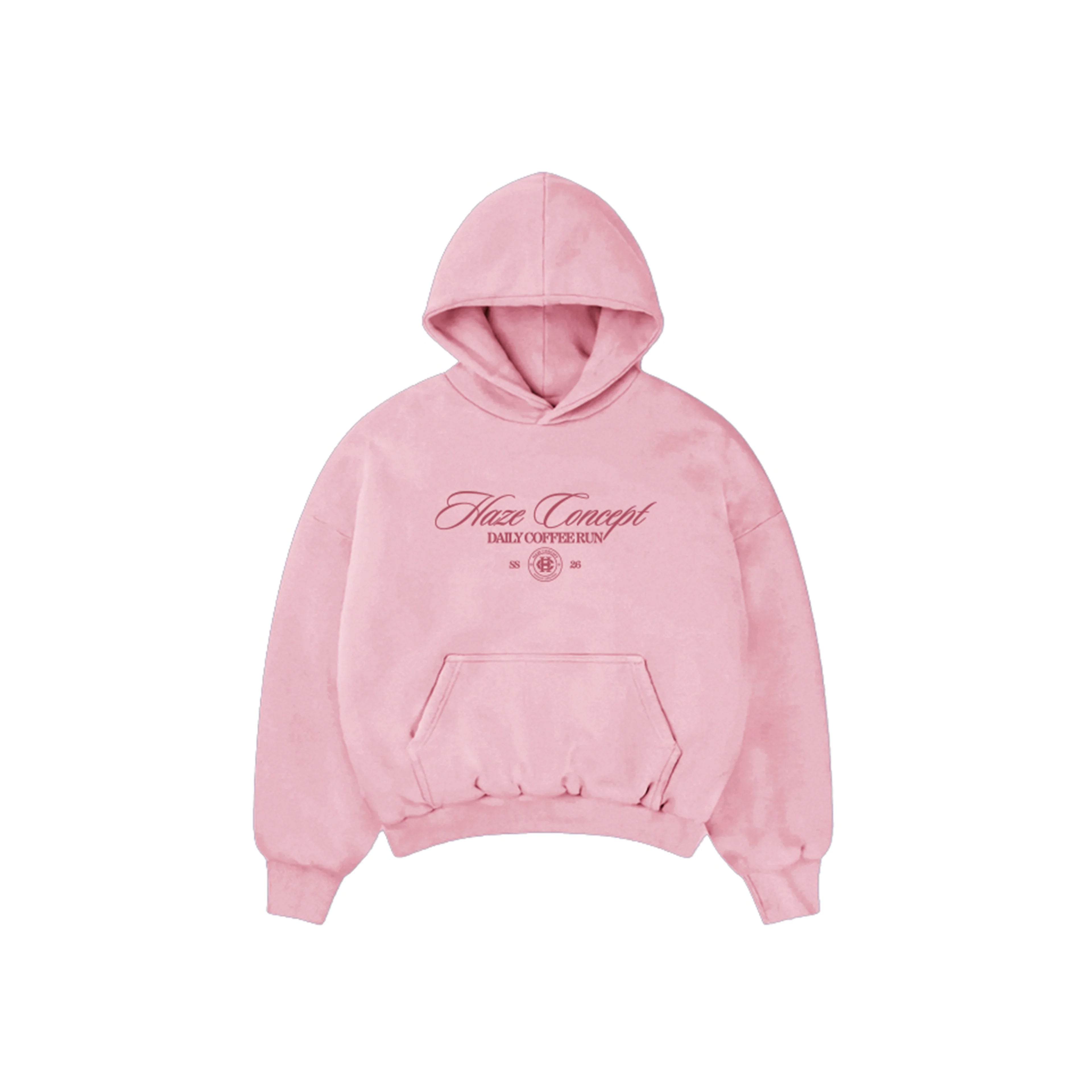 Coffee Run Boxy Fit Hoodie Pink