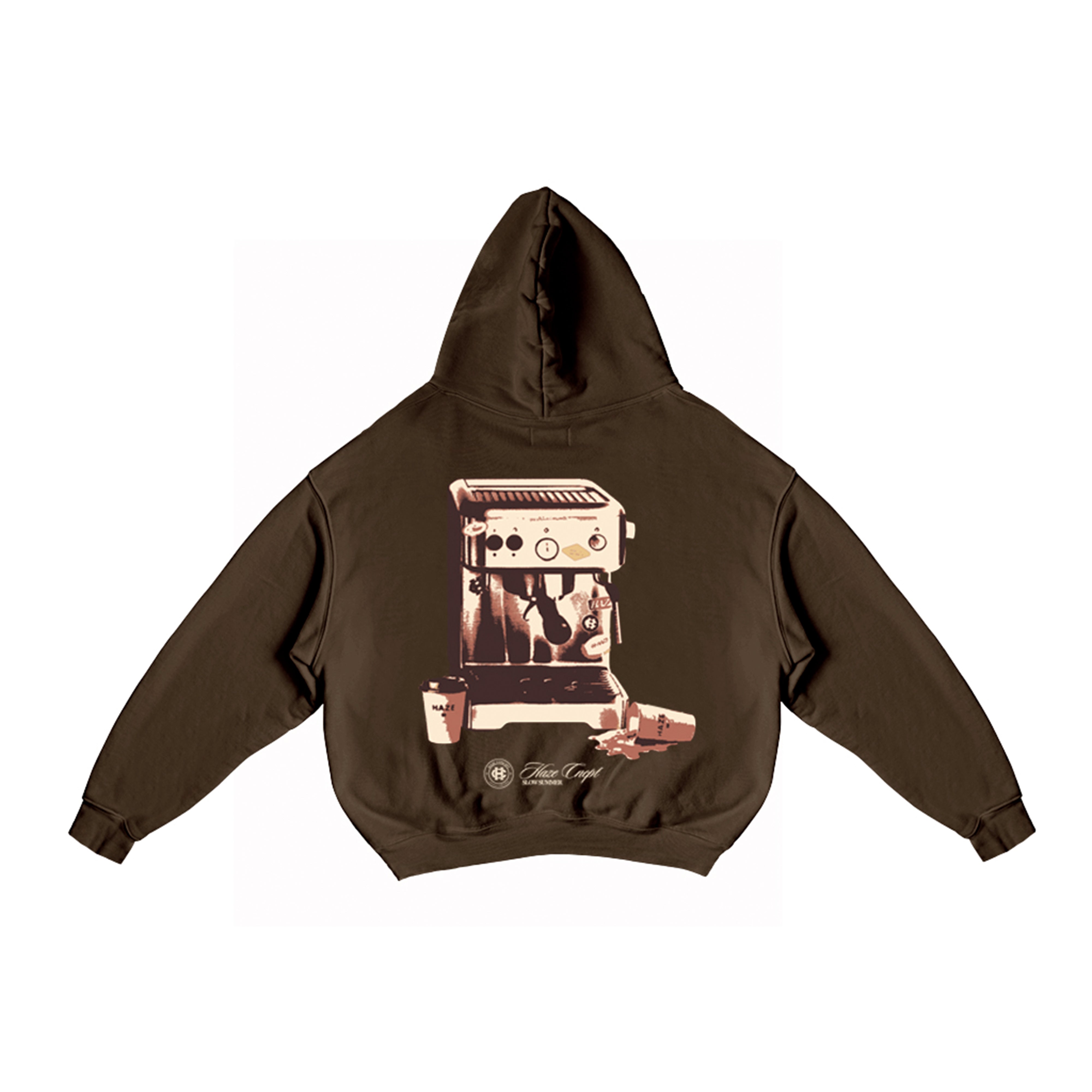 Coffee Run Boxy Fit Hoodie Chocolate