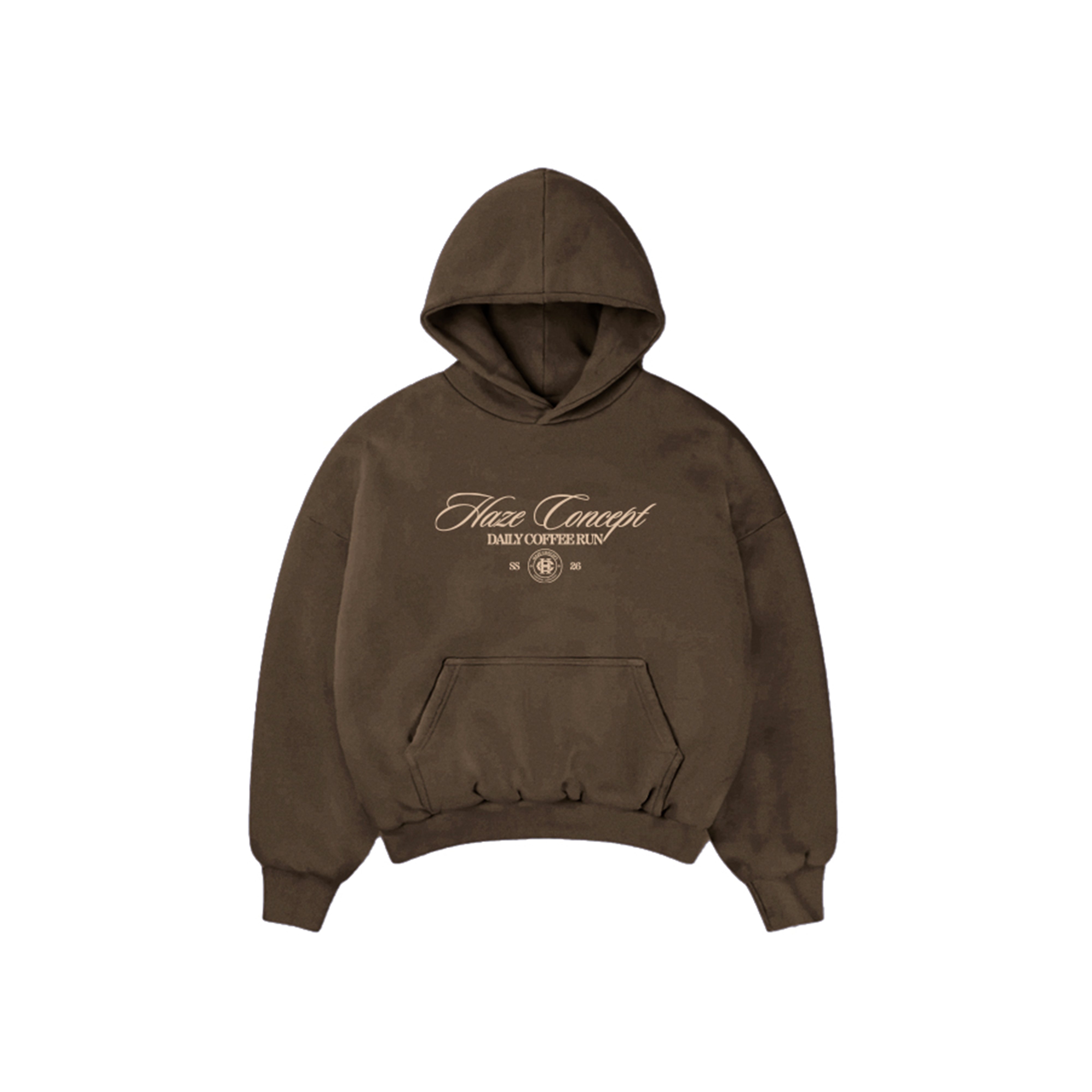 Coffee Run Boxy Fit Hoodie Chocolate
