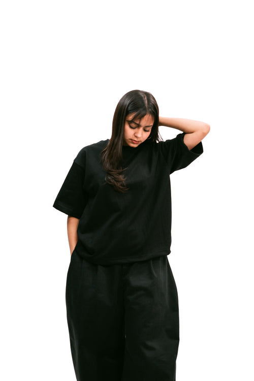 Black Daily Boxy Tee