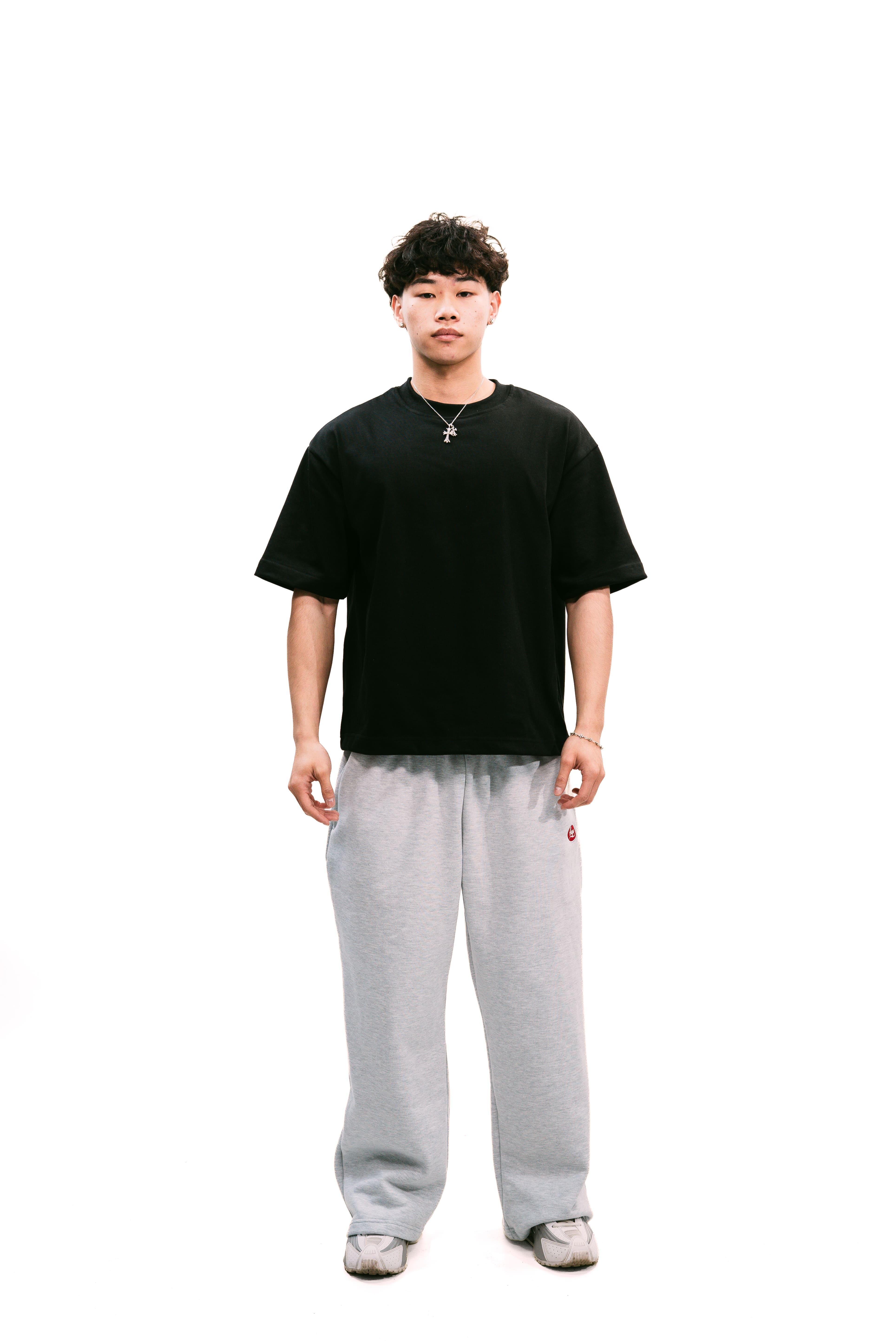 "Always On" Baggy Sweatpants Melange Grey HEAVYWEIGHT