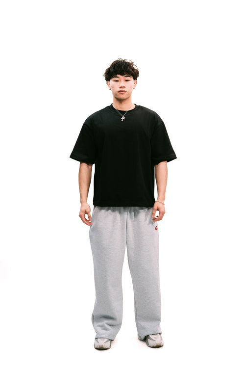 "Always On" Baggy Sweatpants Melange Grey HEAVYWEIGHT