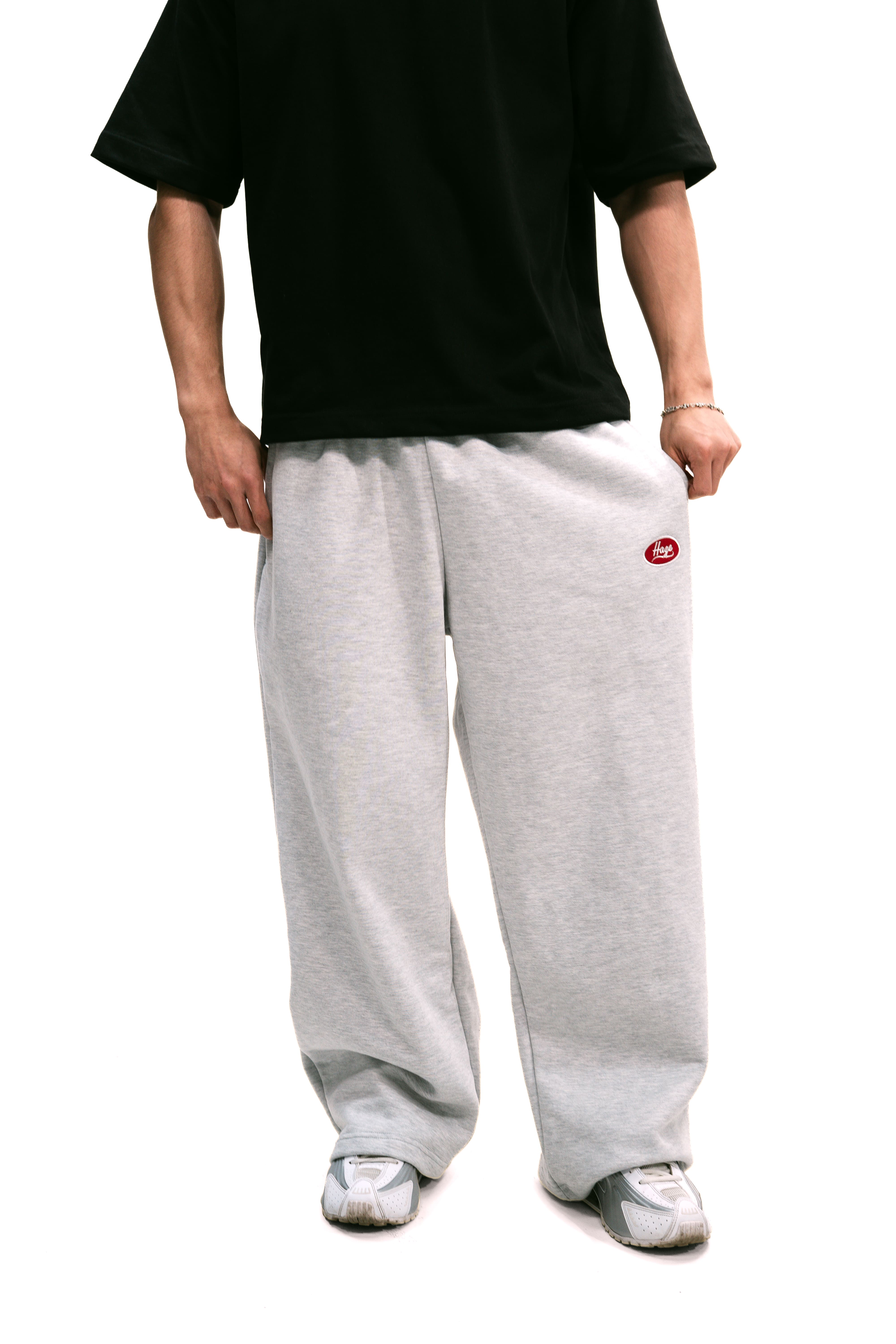 "Always On" Baggy Sweatpants Melange Grey HEAVYWEIGHT