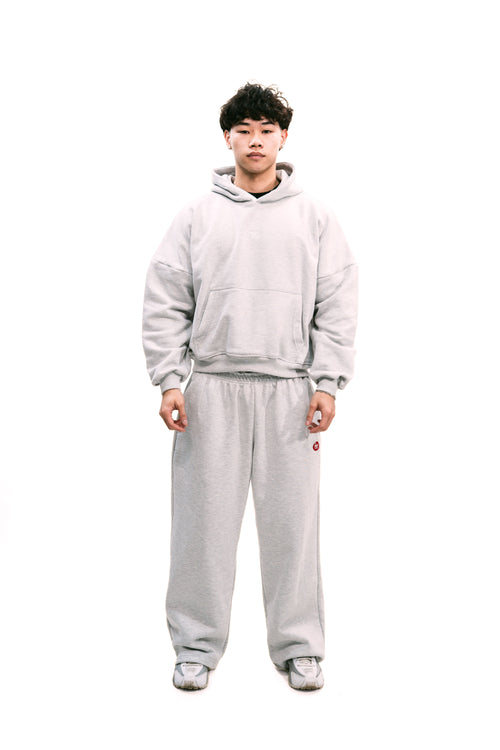 Boxy Fit Hoodie Melange Grey HEAVYWEIGHT