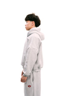 Boxy Fit Hoodie Melange Grey HEAVYWEIGHT