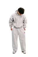 "Always On" Baggy Sweatpants Melange Grey HEAVYWEIGHT