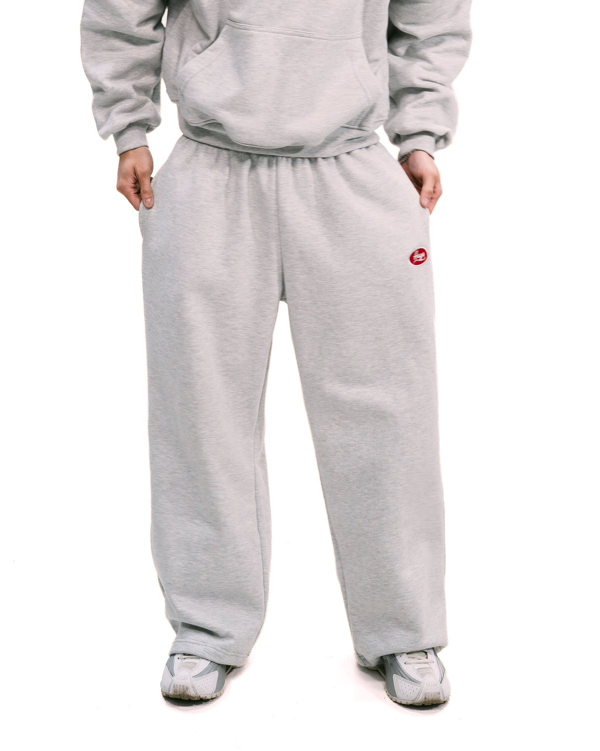 "Always On" Baggy Sweatpants Melange Grey HEAVYWEIGHT
