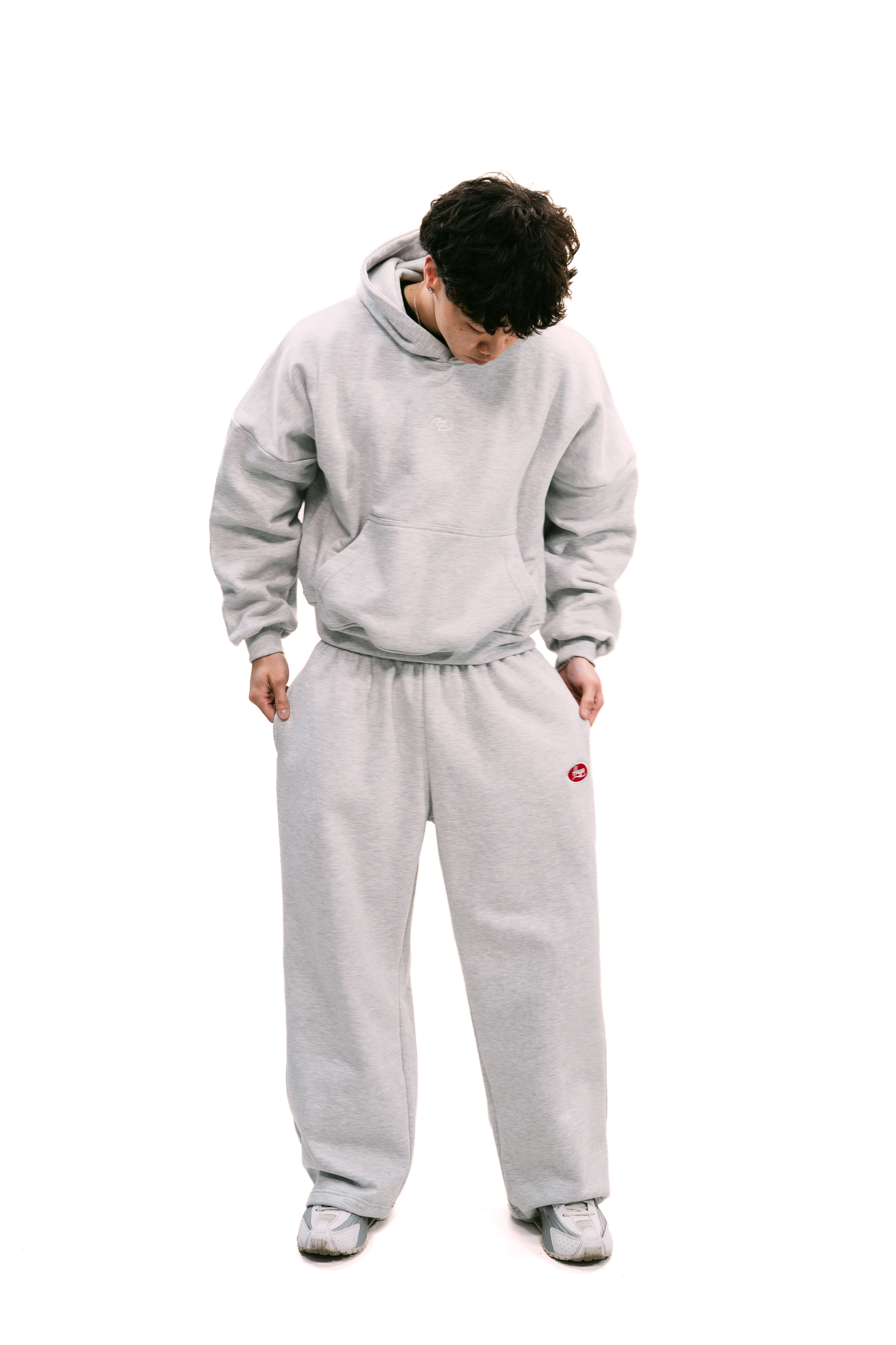 "Always On" Baggy Sweatpants Melange Grey HEAVYWEIGHT