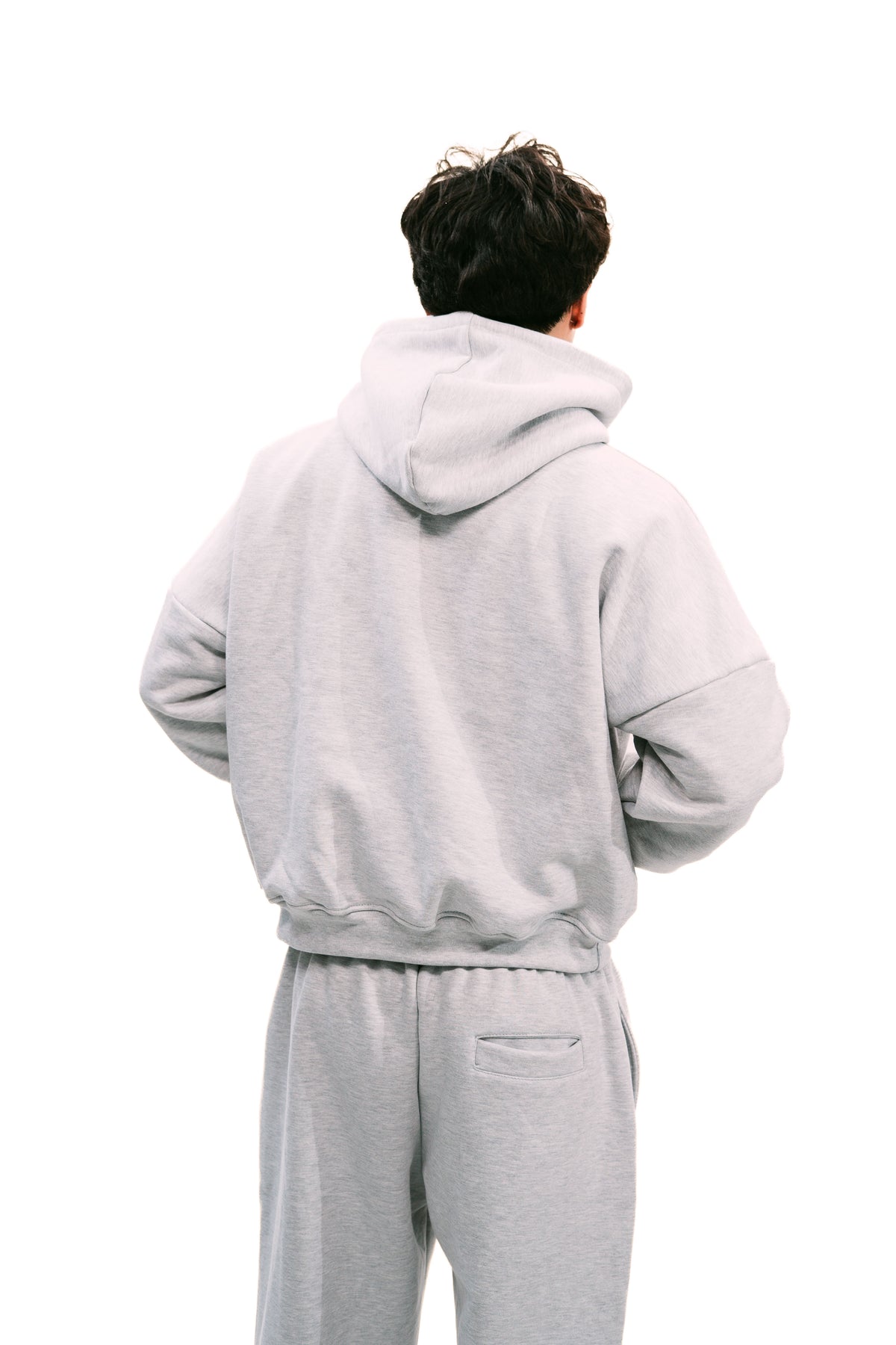 Boxy Fit Hoodie Melange Grey HEAVYWEIGHT