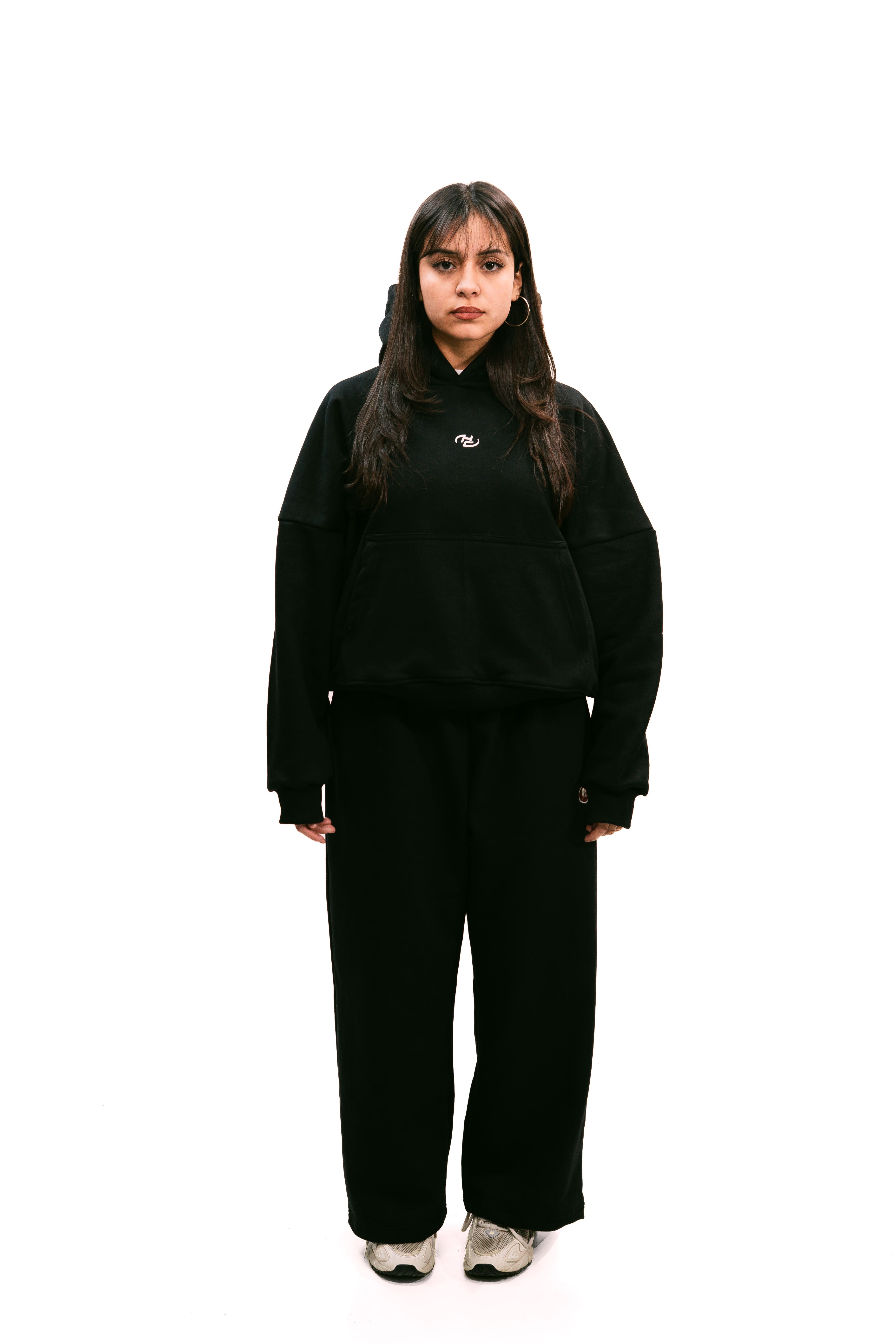 Boxy Fit Hoodie Black HEAVYWEIGHT