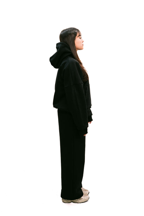 Boxy Fit Hoodie Black HEAVYWEIGHT