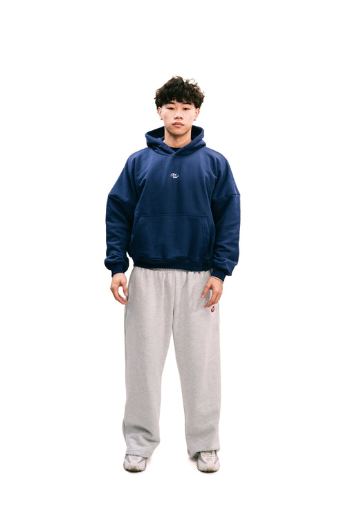 Boxy Fit Hoodie Navy Blue HEAVYWEIGHT