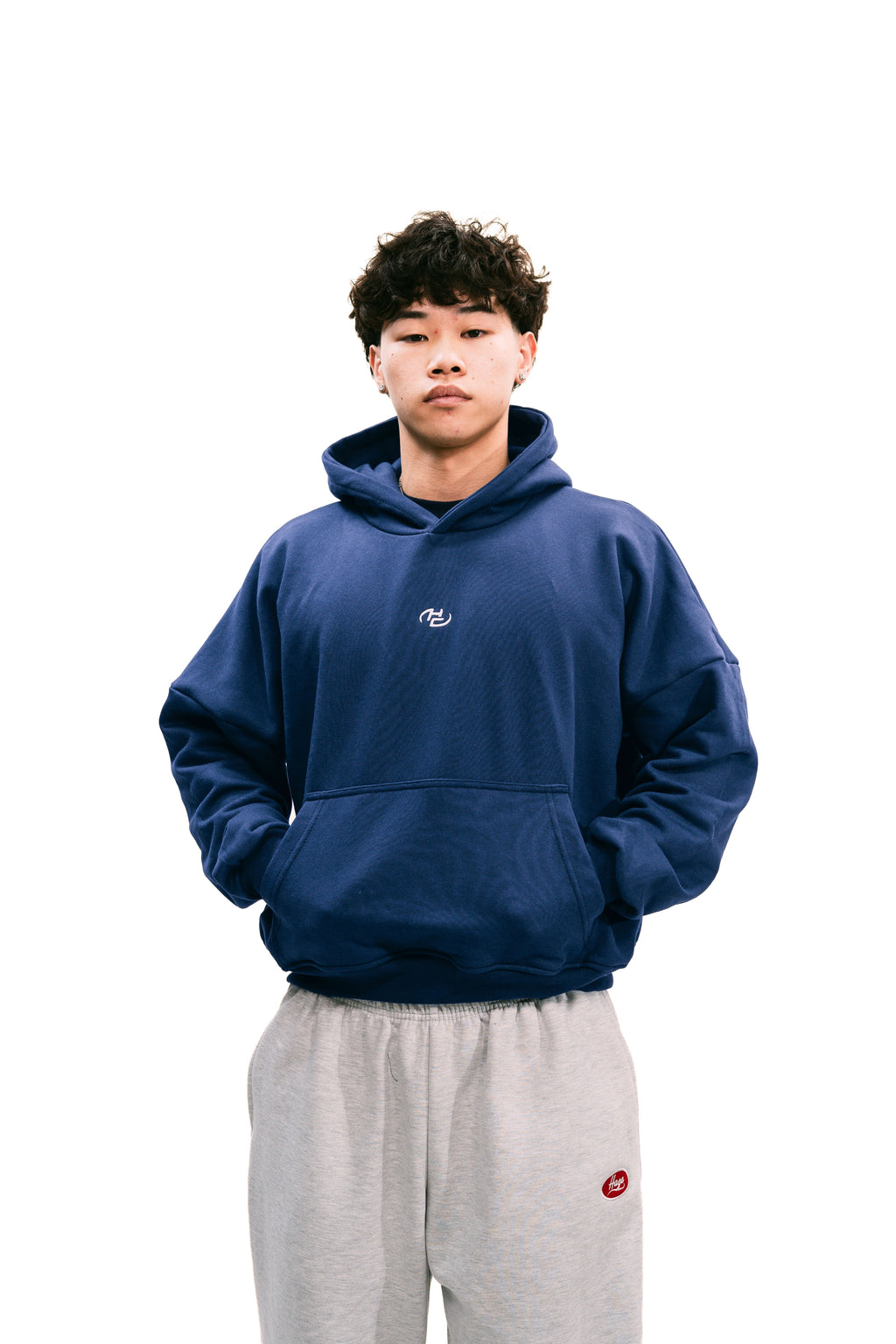 Boxy Fit Hoodie Navy Blue HEAVYWEIGHT