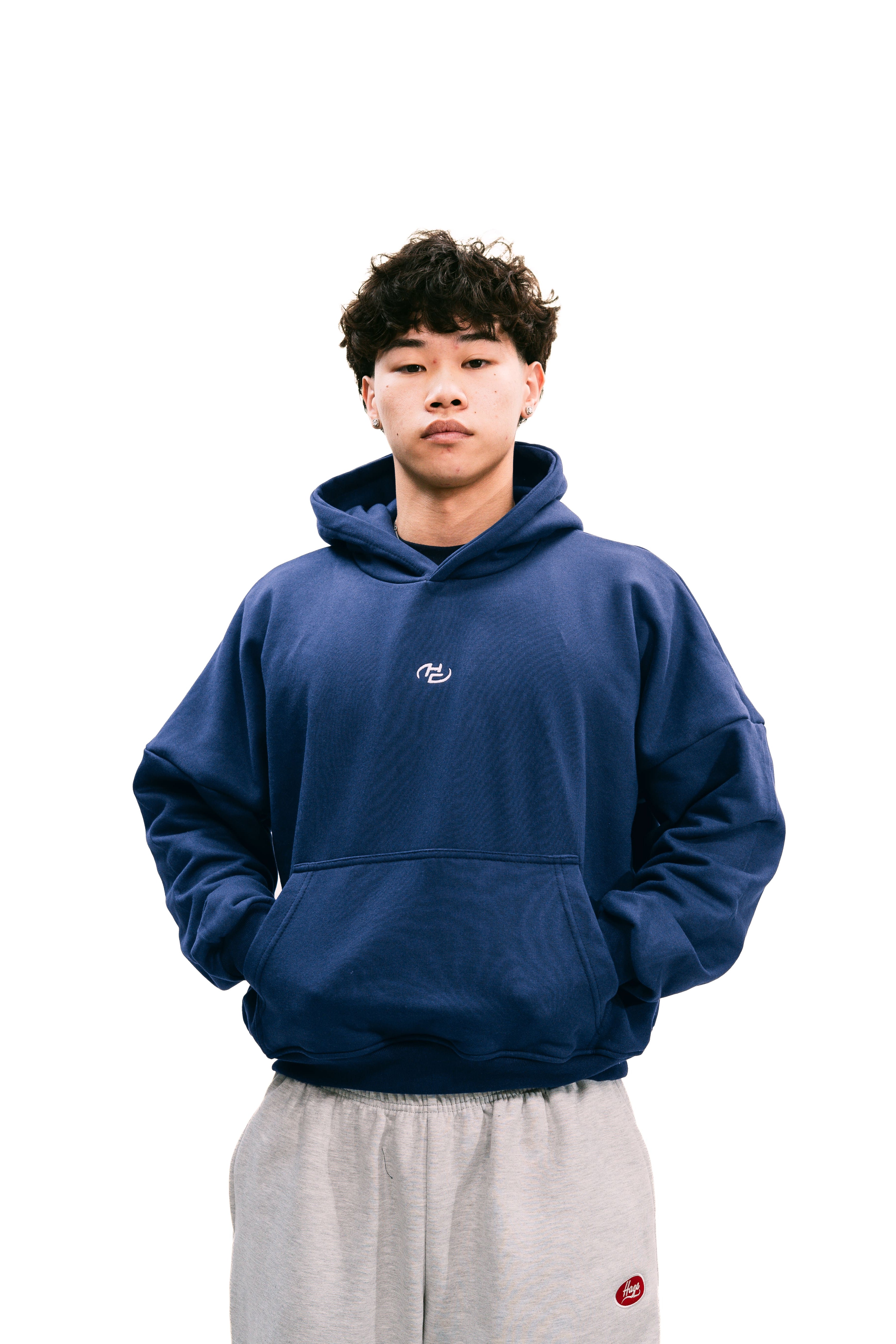 Boxy Fit Hoodie Navy Blue HEAVYWEIGHT