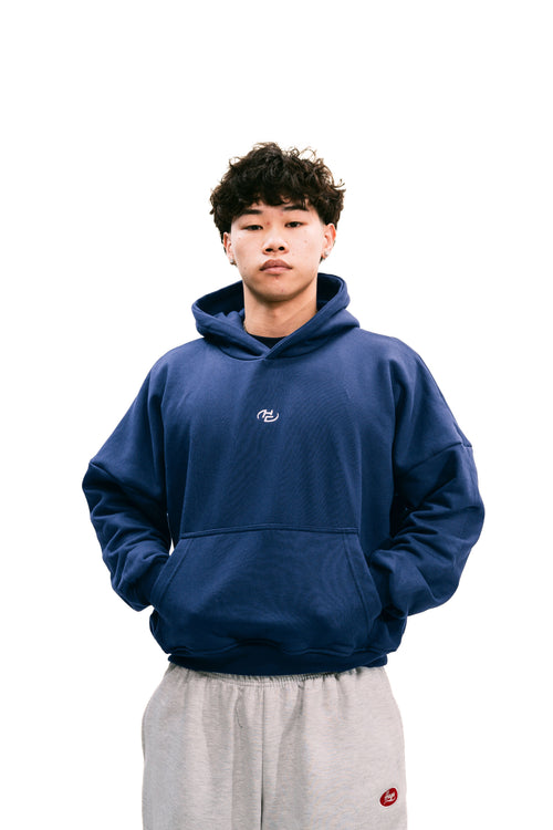 Boxy Fit Hoodie Navy Blue HEAVYWEIGHT