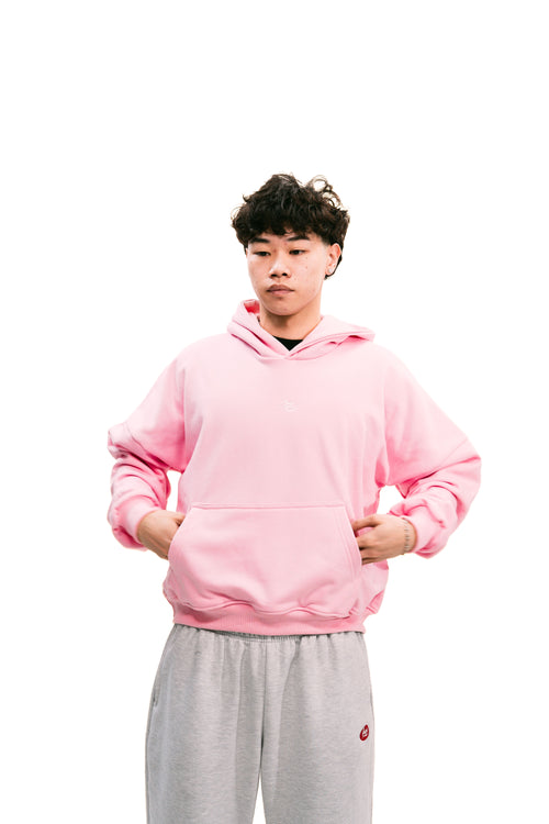 Boxy Fit Hoodie Pink HEAVYWEIGHT