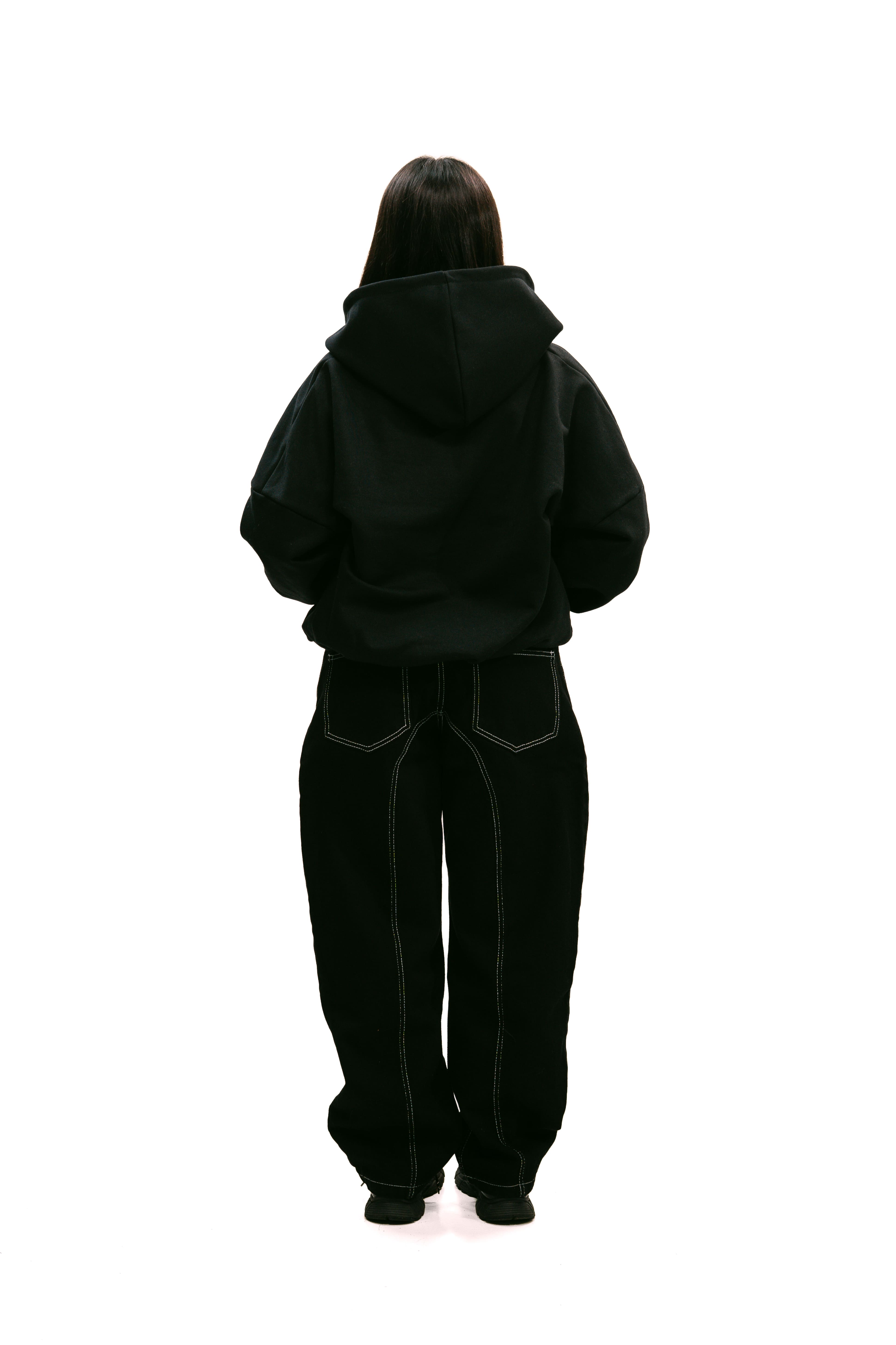 Zip Up Hoodie Black HEAVYWEIGHT